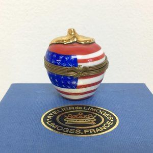 Limoges "Patriotic Apple" Trinket Box